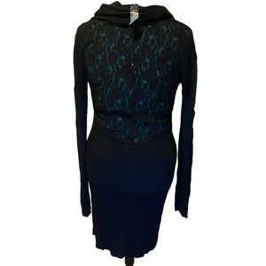 2for$35 NWT Black Lace Back Sweater Dress. Size Large